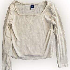 Old Navy Girls’ Cream Ribbed Knit Shirt